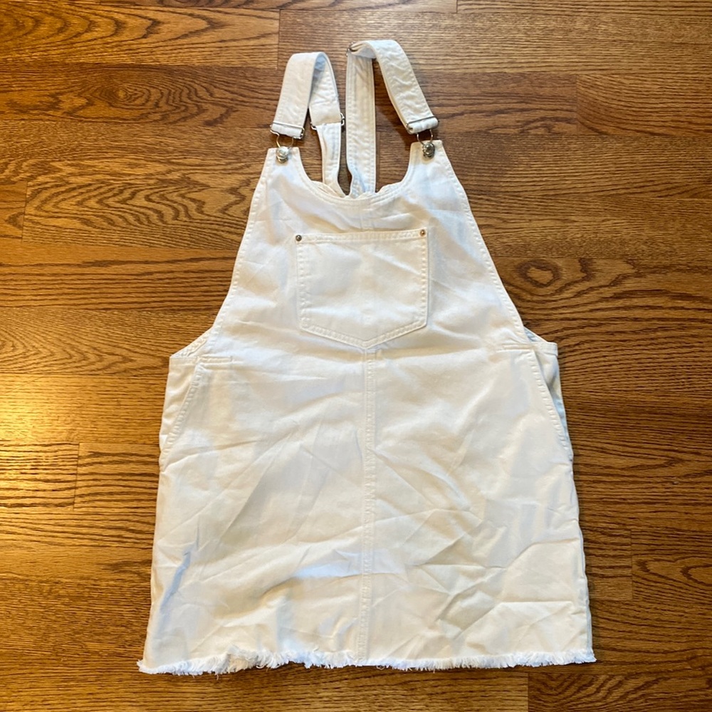 White Overall Dress